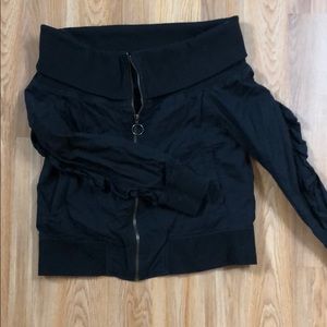 Off the shoulder bomber jacket